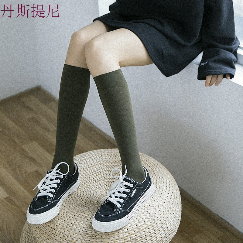 长袜子女韩国学院风长筒袜子小腿袜堆堆过膝袜春秋百搭薄及膝袜