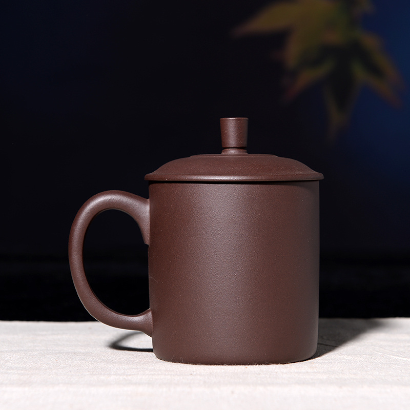 紫砂杯宜兴紫砂纯手工全泡茶功夫茶具家用男女式“禅茶一味杯”大容量茶杯带盖式