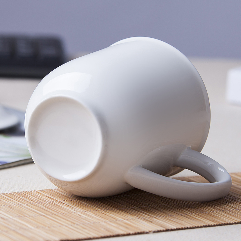 陶瓷400ML带盖茶杯 XTL535 办公杯家用金钟骨瓷水杯会议室泡茶杯子 (个)