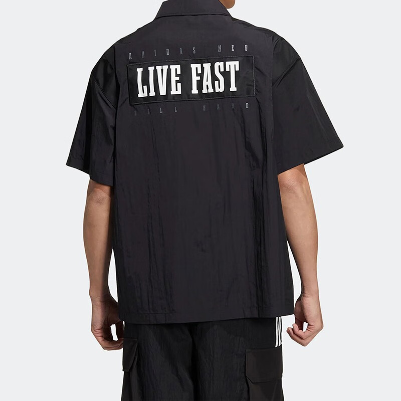 阿迪达斯(adidas)neo新款翻领休闲运动男子衬衫短袖