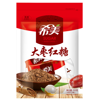 希美大枣红糖红枣红糖茶水云南古法老土红糖粉甘蔗榨取20g*10袋 速溶产妇大姨妈月经月子饮品驱