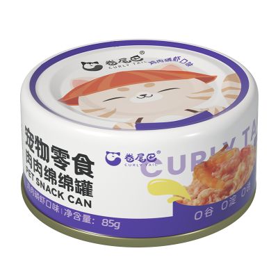 卷尾巴猫罐头猫零食鸡胸肉南极磷虾高汤补水罐补充营养成幼猫湿粮 SAG-RN3卷尾巴宠物零食肉肉绵绵罐鸡肉磷虾口味 85g*6