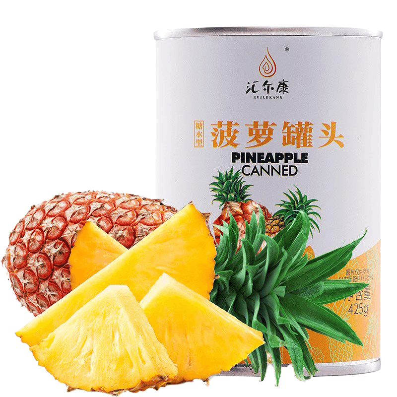 汇尔康 果汁菠萝水果糖水罐头425gx1罐 新鲜水果罐头即食休闲零食特产图片