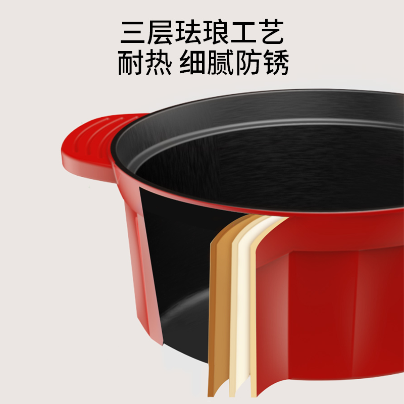 康巴赫勋爵系列珐琅铸铁汤锅-22cm红色KGZC-T30