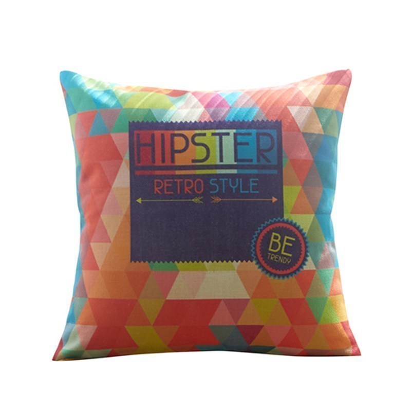 家柏饰(CORATED)抱枕欧式棉麻用布艺卧室客厅沙发几何办公大靠背靠垫套 自行车 45X45cm[枕套]高清大图