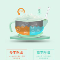 【南极人】儿童餐具宝宝注水保温碗勺套装婴儿不锈钢吸盘碗勺子辅食碗儿童餐具 宝宝防摔碗吸盘碗辅食碗勺套装 婴儿注水保温碗