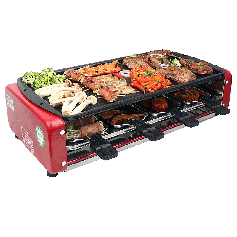 双层时光旧巷电烧烤炉家用电烤炉室内韩式烤串机羊肉串烧烤架烤 大号