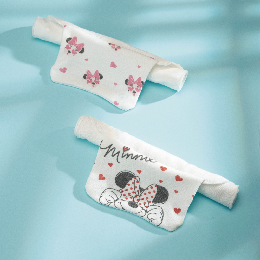 迪士尼宝宝吸汗巾 儿童经典米奇米妮卡通纯棉吸汗巾 2条装