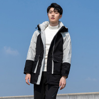 鸭鸭(yaya) 羽绒服冬季新款男士中长款防风连帽潮流时尚外套