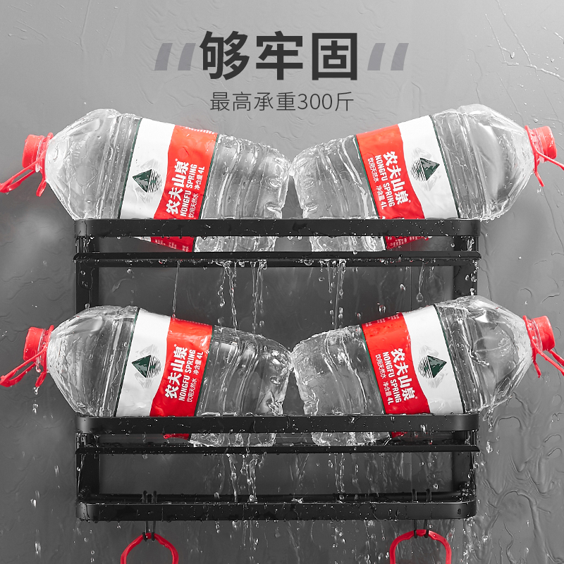 可高(KGao)304不锈钢置物架加厚免打孔浴室双层毛巾架家用上墙壁挂卫生间收纳架用品大全