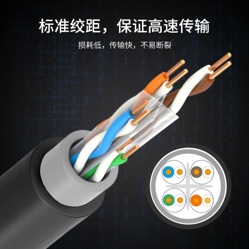 博扬（BOYANG）BY-W6100六类室外网线非屏蔽4对防水双绞线6类标准0.57线径千兆网线POE供电监控线100米