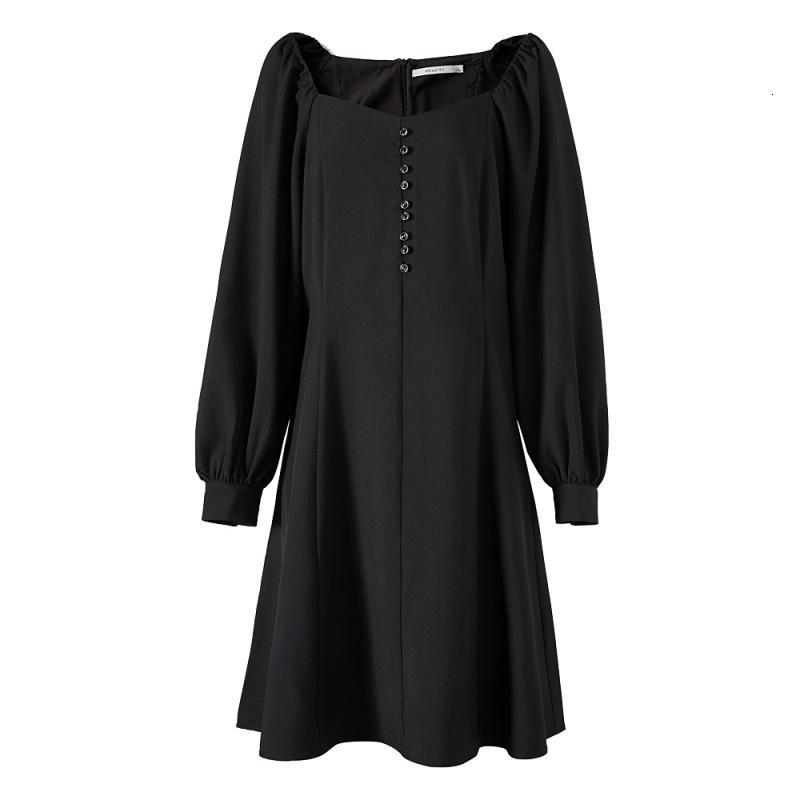 [2件2折价:78]MECITY女装春季新款优雅舒适简约可爱高腰休闲梭织连衣裙女