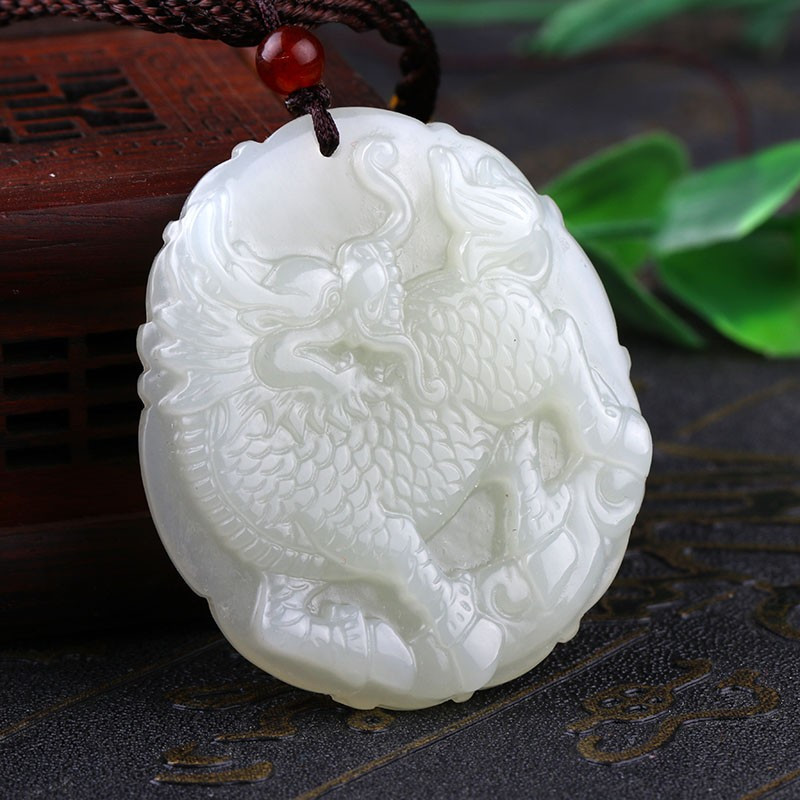 和田玉吊坠天然玉石新疆白玉麒麟玉坠挂件玉佩玉牌男女炫石为玉附证书