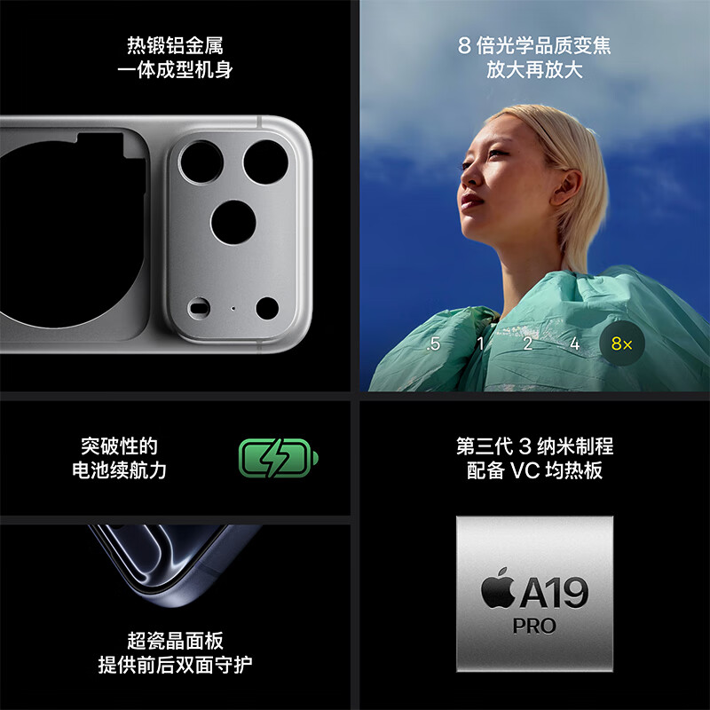 APPLE iPhone 17 Pro Max 256GB银色支持移动联通电信5G双卡双待智能手机高清大图