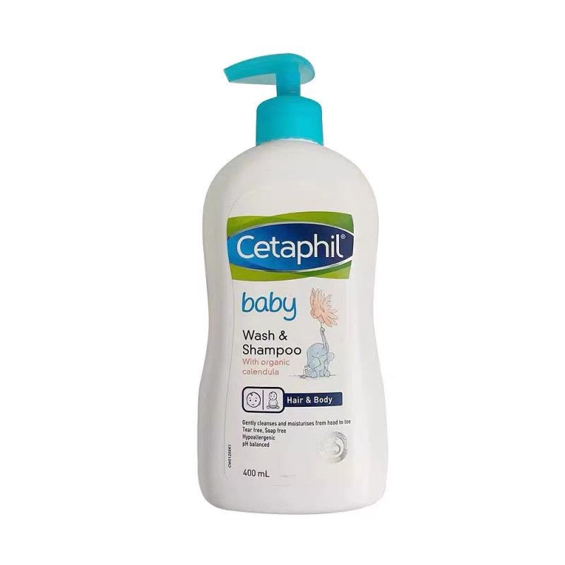 [保税直发]Cetaphil 丝塔芙婴儿温和洗发沐浴露二合一 温和不刺激金盏花 洗发沐浴露2合1 400ml图片