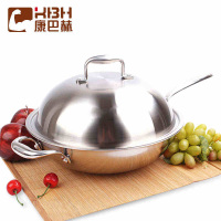 康巴赫（KBH）三层复合钢合金不锈钢炒锅炒菜锅不粘锅具铁锅 32cm 平底锅家用电磁炉燃气灶明火通用