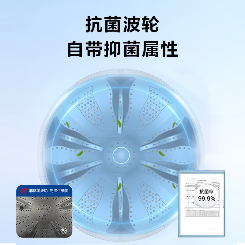 海尔(haier)波轮洗衣机小型全自动家用 7公斤容量 浸泡洗 智能称重 宿舍出租房 XQB70-M1269G高清大图