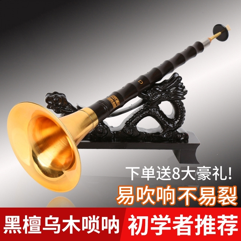精制初学者唢呐乐器全套乌木唢呐d调成人大小号专业唢呐