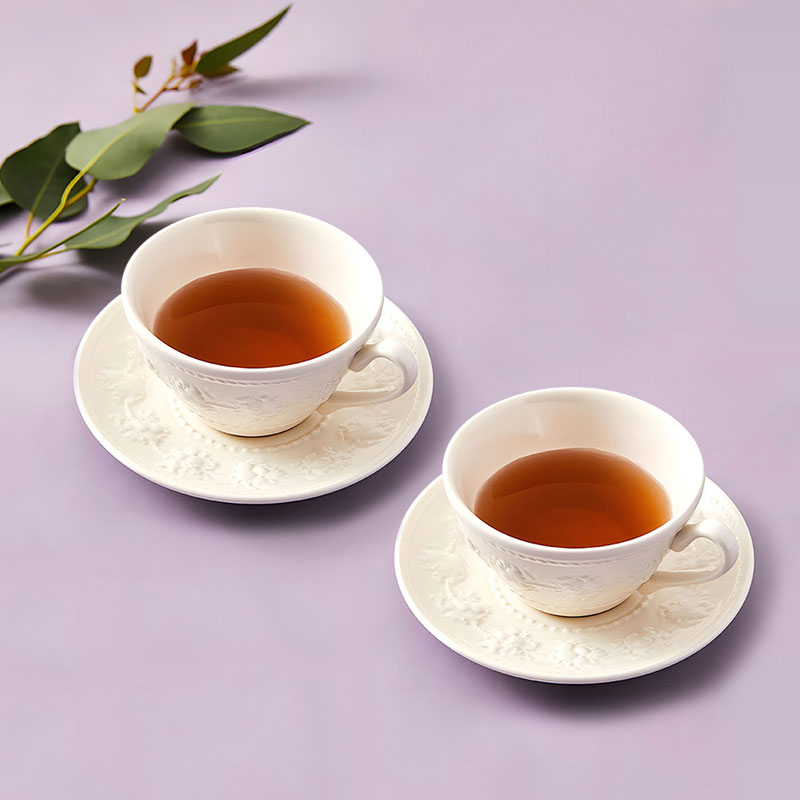 Wedgwood 欢愉假日 2杯2碟235ml*2 象牙白高清大图