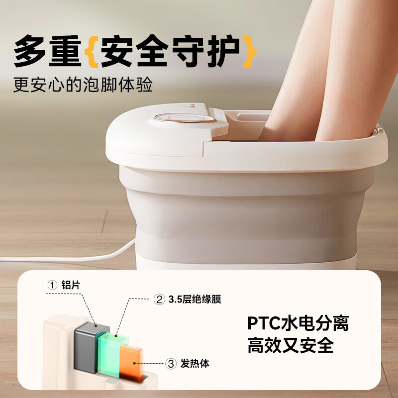 小熊(Bear)足浴盆按摩洗脚盆可折叠 ZYP-F05Y1(规格:个)高清大图