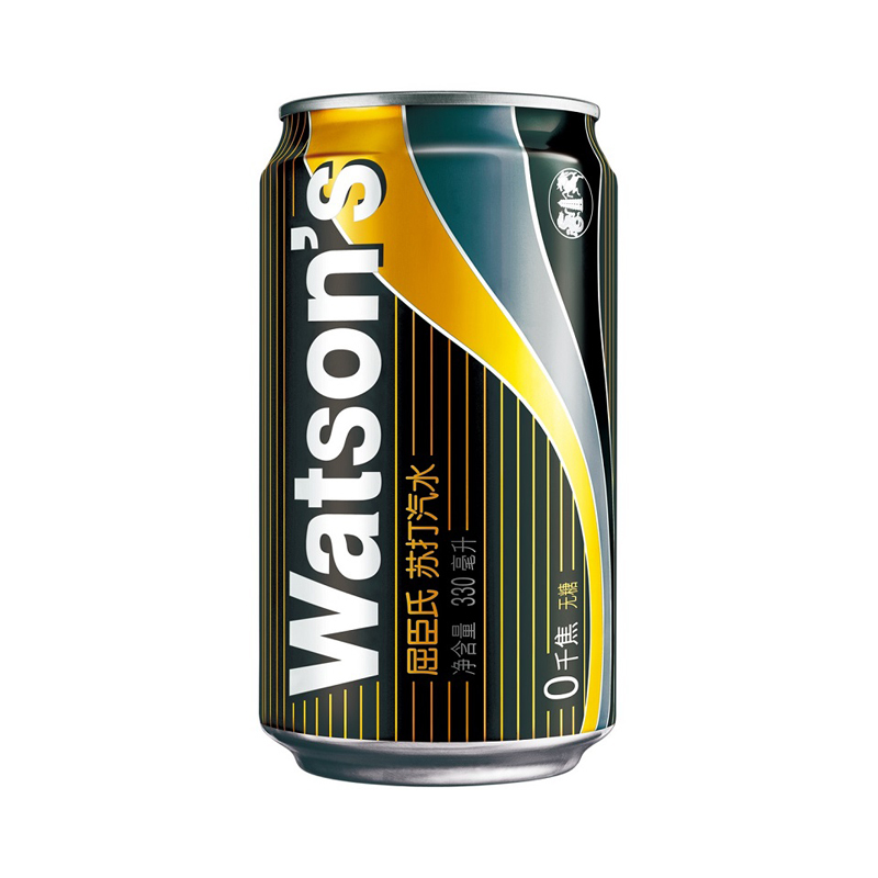 屈臣氏(Watsons)苏打汽水 苏打水汽水饮料 0糖0卡路里气泡水 调酒净饮推荐 330ml*24罐 整箱装