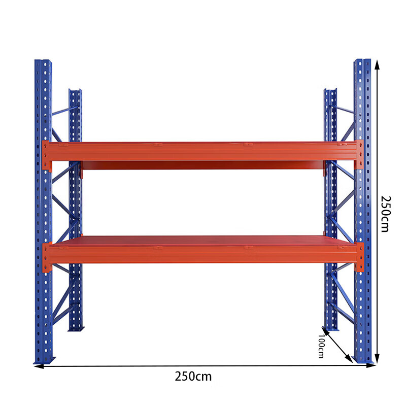 锦北货架重型横梁式货架物流仓储加厚托盘式货架250*100*250/层1吨不含层板2层高清大图