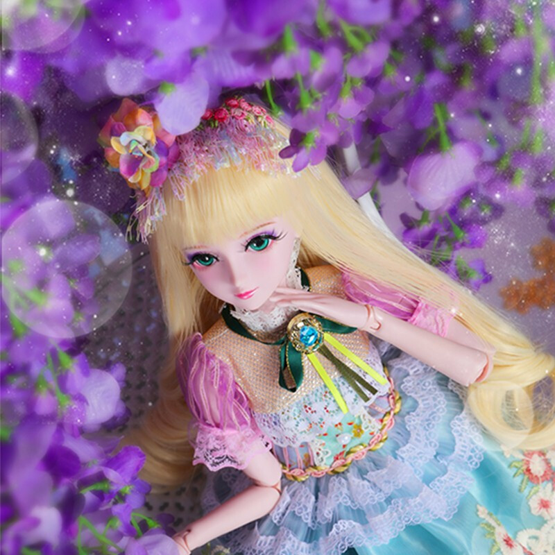 叶罗丽娃娃紫罗兰花嫁白光莹60厘米女孩儿童玩具夜萝莉仙子洋娃娃