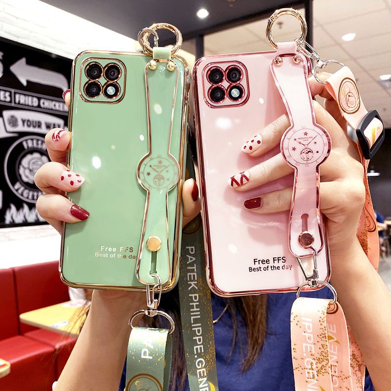 oppoa72手机壳a72腕带硅胶保护套5g镜头全包超薄斜跨挂绳防摔网红