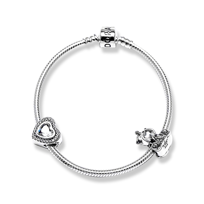pandora潘多拉银白色独角兽布鲁诺925银成品套装手链
