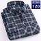 春秋男士衬衫免烫磨毛长袖格子中老年人宽松商务休闲衬衣