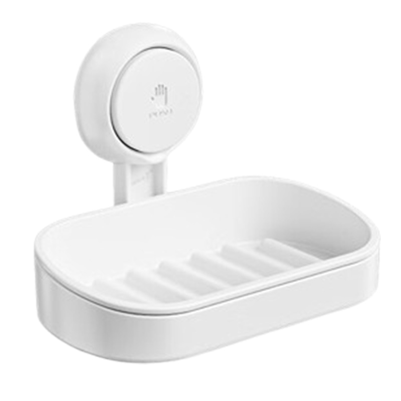 太力肥皂盒免打孔强力吸盘壁挂式沥水奶油白单层1个装AW613