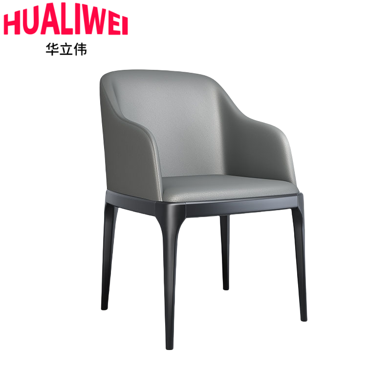 华立伟餐椅椅子浅灰色把高清大图