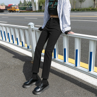 2021春季新款高腰弹力牛仔裤女修身显瘦小个子小直筒女士牛仔裤九分裤