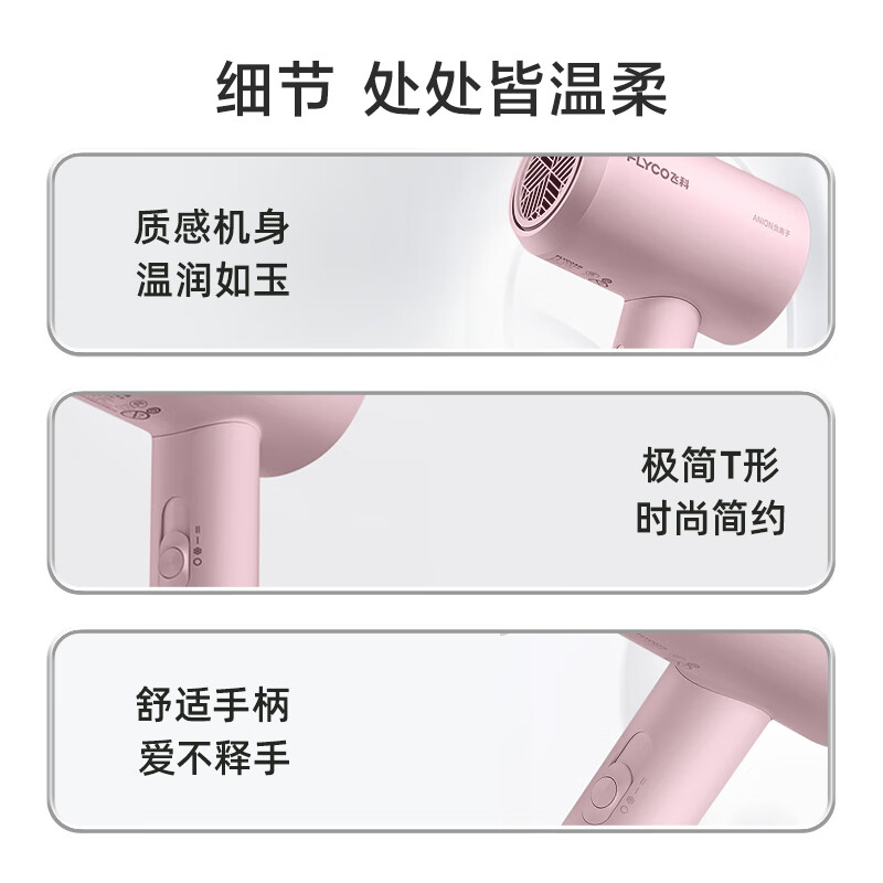 飞科(FLYCO)电吹风机宿舍用 柔风负离子恒温护发 家用冷热大风量快速干发吹风筒FH6291高清大图