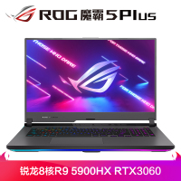 ROG魔霸5 Plus 17.3英寸300Hz高色域液金导热游戏本笔记本电脑(超频版8核锐龙R9-5900HX 16G 1TSSD RTX3060)
