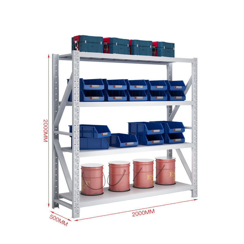 慧采云 中型货架承重150-200kg-2000*500*2000mm货架仓储置物架储物架四层高清大图