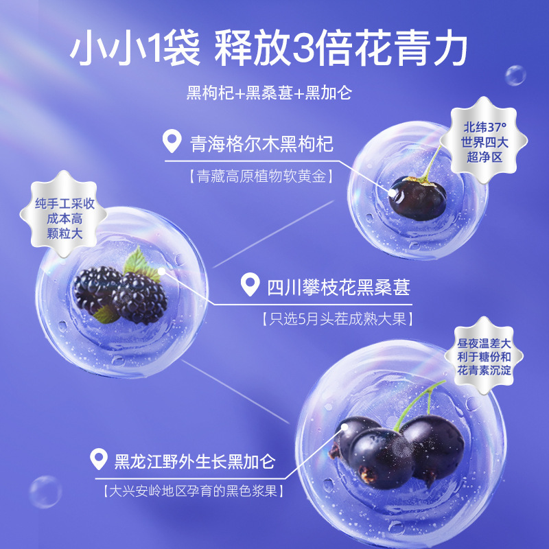 [2盒] 300ml(10袋)方盒装黑枸杞原浆 黑枸杞枸杞原液枸杞汁官方旗舰店高清大图