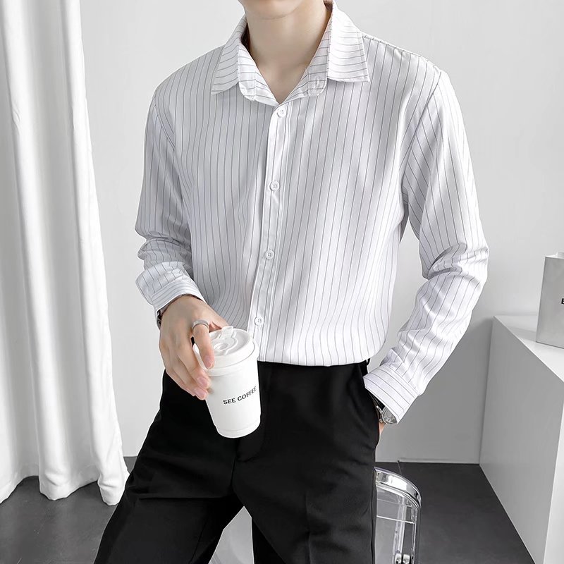 白衬衫男长袖免烫商务正装修身韩版职业上班男士白色休闲西装衬衣wsng
