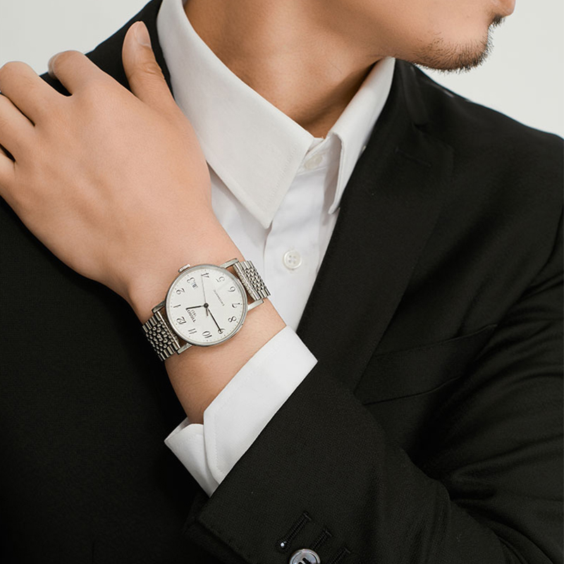 天梭(TISSOT)瑞士手表 简约轻薄百搭男表 魅时系列钢带男士机械表T109.407.11.032.00