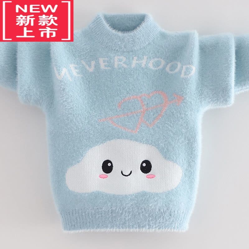 可莉允女童毛衣2022春秋新款洋气宝宝卡通套头外穿中小童女孩针织打底衫图片
