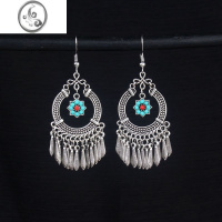 JiMi中国风流苏长款云南少数民族耳环女复古港风气质怀旧宫廷藏银耳饰 黑色20#款式以图为准