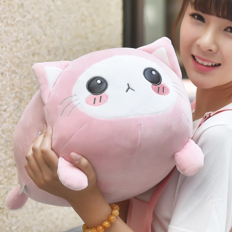 软体羽绒棉猫咪抱枕小猫布娃娃陪睡小号公仔毛绒玩具儿童生日