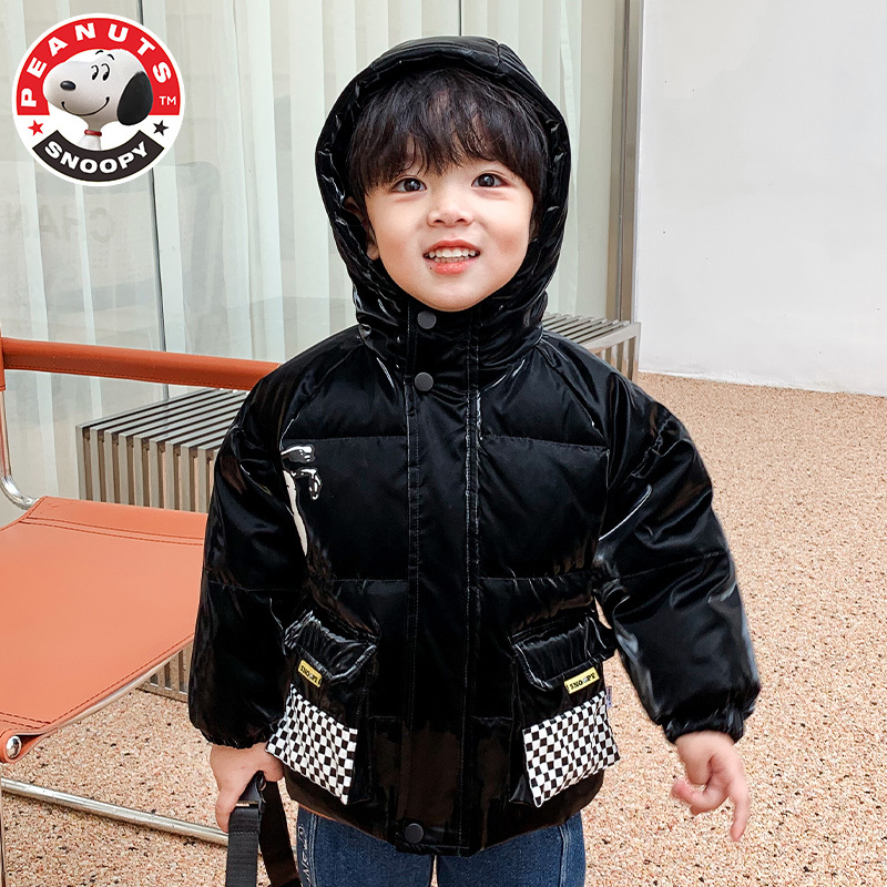史努比(SNOOPY)儿童羽绒服加厚短款冬季新款洋气中小童纯色白鸭绒羽绒外套AF097