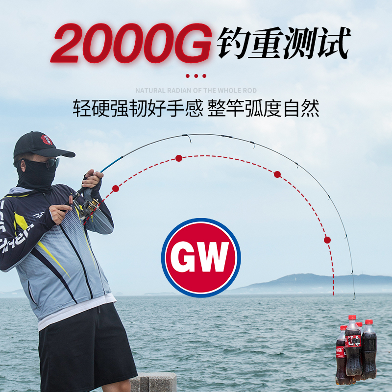 正品光威滑漂路亚竿路滑竿碳素钓鱼竿海天路亚ml调远抛投竿大导环