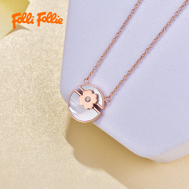 FOLLI FOLLIE 轻奢时尚潮流圆形四叶花项链(3N20T009RC)高清大图