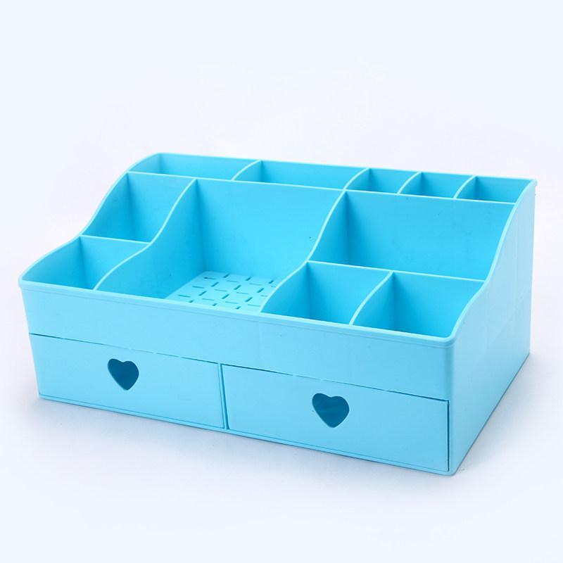 家柏饰(CORATED)S06 大号化妆品收纳盒整理盒抽屉式塑料收纳箱桌面收纳盒 自由天蓝（天蓝色）
