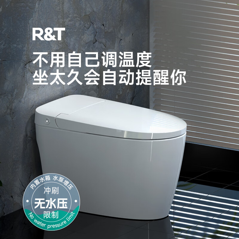 瑞尔特(R&T)智能马桶一体机家用带水箱脚感冲水座温调节无水压轻智能坐便器 S1C
