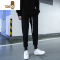 YANXU束脚裤男休闲裤男士黑色宽松潮牌男生裤子男款长裤卫裤男生运动裤
