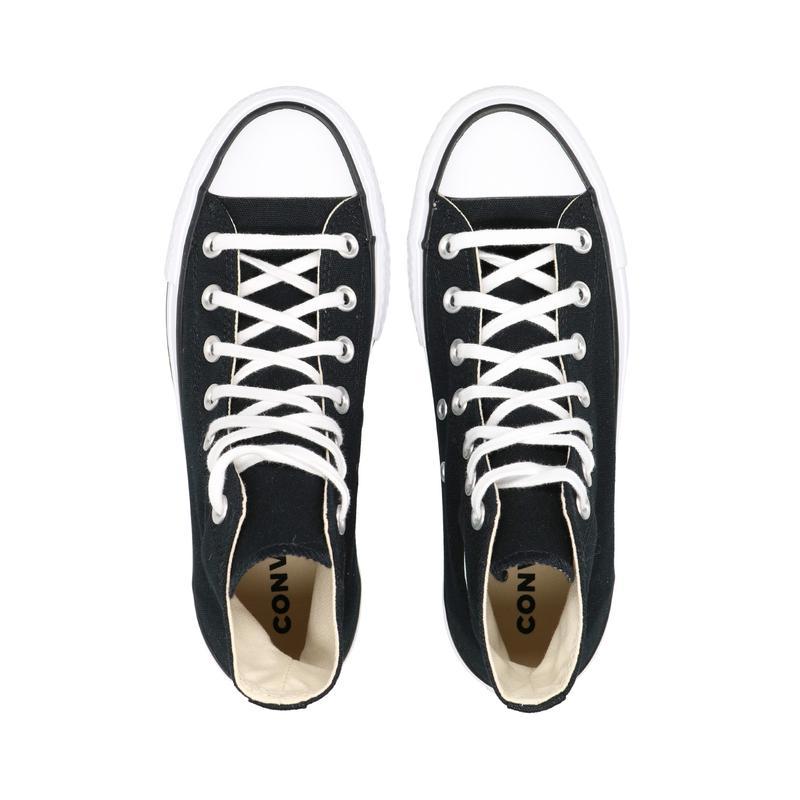 匡威(CONVERSE)黑色高帮真皮休闲运动鞋女款圆头系带橡胶底跑鞋