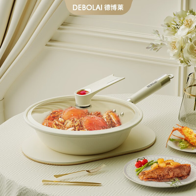 德博莱白玉瓷微压炒锅DBL-BK001 32cm高清大图